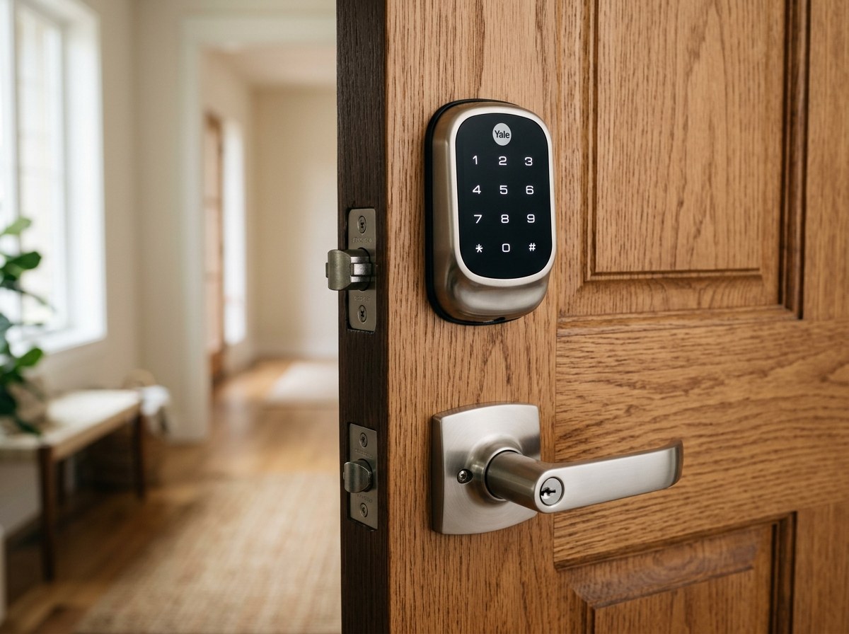 Residential lock installation and smart keypad by Crown Locksmith Dedham